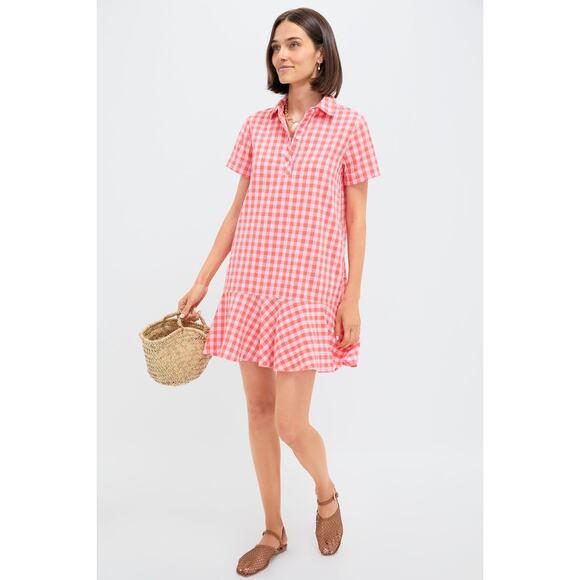 TUCKERNUCK Orange and Pink Seersucker Short Sleeve May Dress Size S NWT - Picture 7 of 7